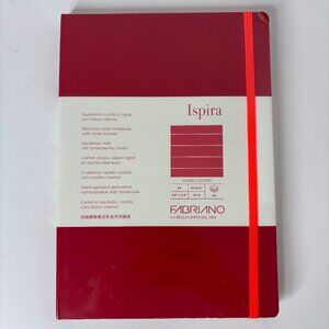 Fabriano Ispira Red A5 Hard-Cover Notebook Journal 96 Pages Lined Paper Italy